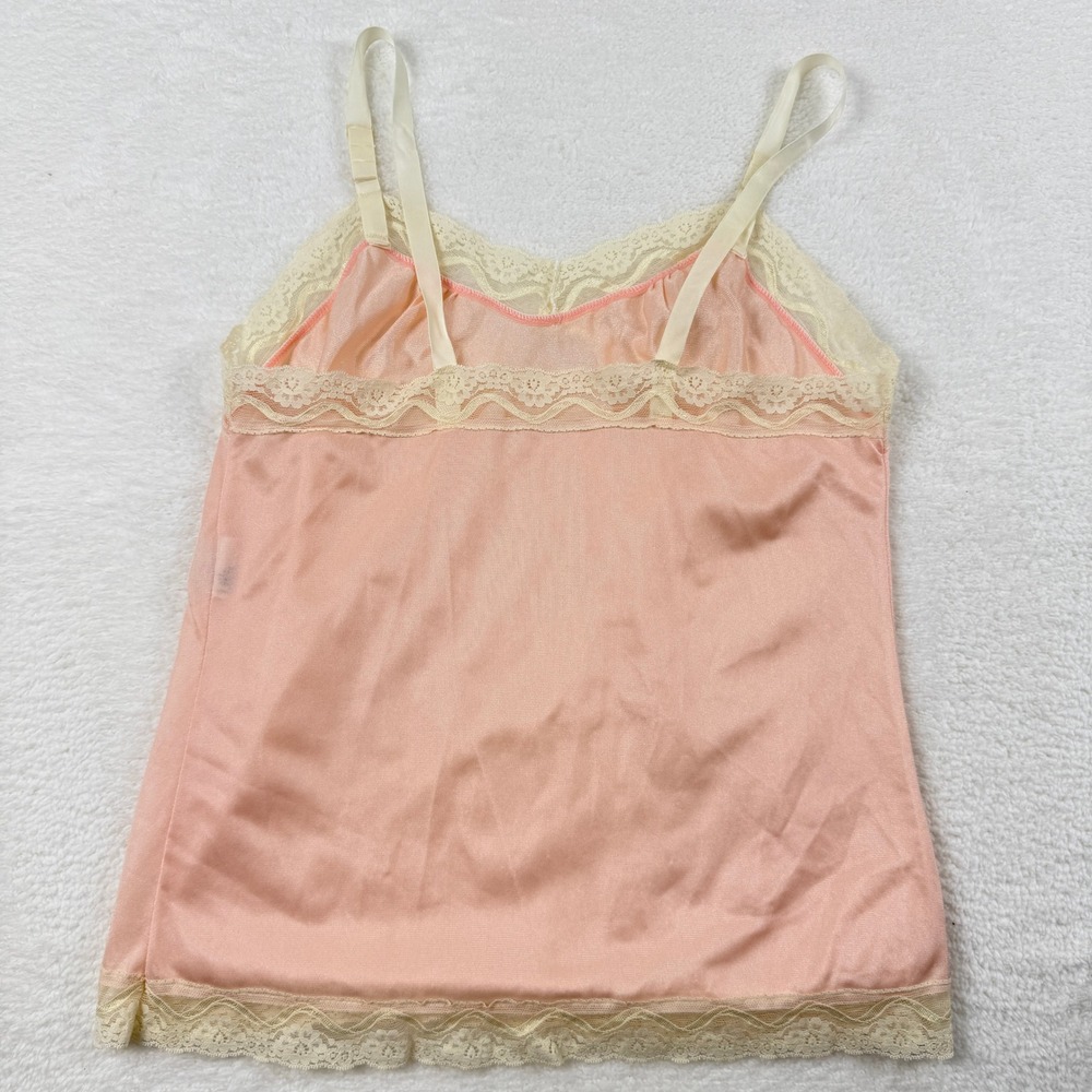 Vintage UndercoverWear‎ Lace Trim Slip Cami Womens Small Peach Pink Coquette - Picture 4 of 8